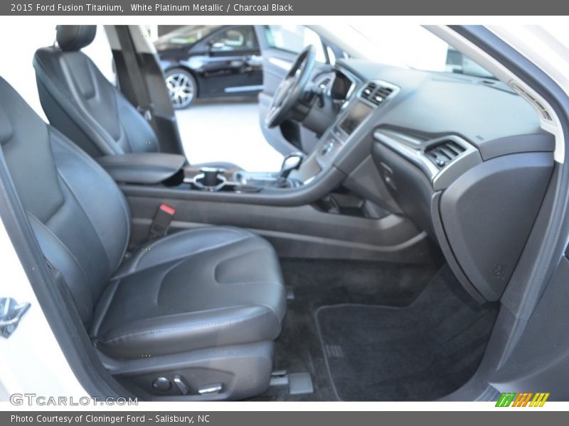 White Platinum Metallic / Charcoal Black 2015 Ford Fusion Titanium