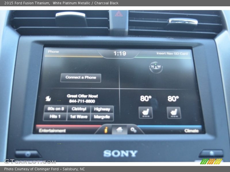White Platinum Metallic / Charcoal Black 2015 Ford Fusion Titanium