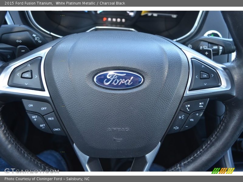White Platinum Metallic / Charcoal Black 2015 Ford Fusion Titanium
