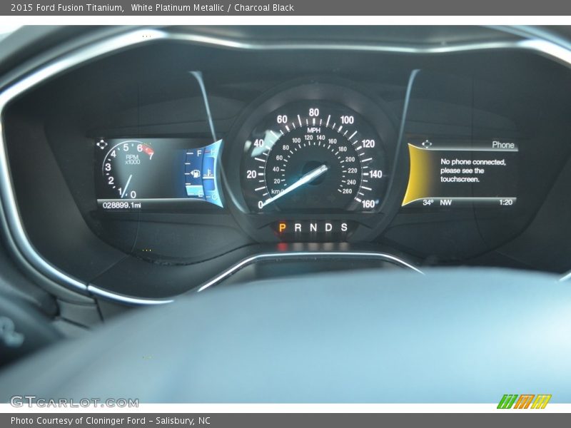 White Platinum Metallic / Charcoal Black 2015 Ford Fusion Titanium
