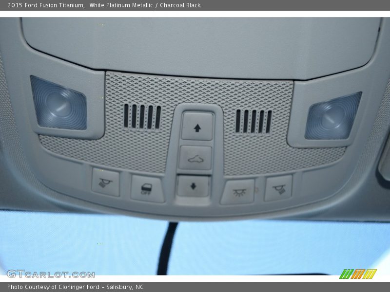 White Platinum Metallic / Charcoal Black 2015 Ford Fusion Titanium