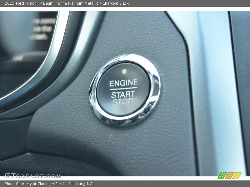 White Platinum Metallic / Charcoal Black 2015 Ford Fusion Titanium