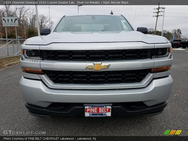 Silver Ice Metallic / Dark Ash/Jet Black 2018 Chevrolet Silverado 1500 Custom Double Cab