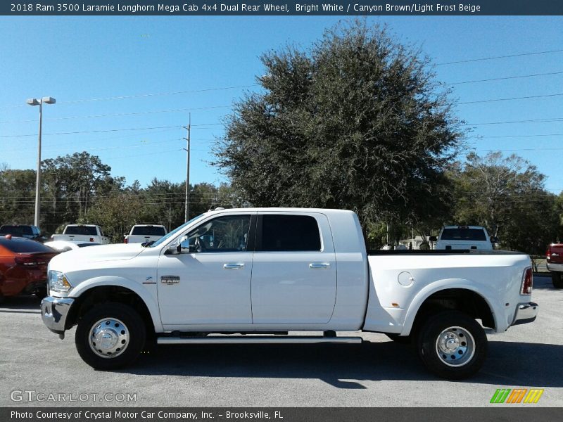  2018 3500 Laramie Longhorn Mega Cab 4x4 Dual Rear Wheel Bright White