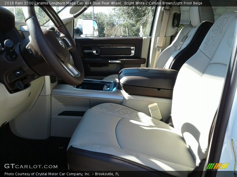  2018 3500 Laramie Longhorn Mega Cab 4x4 Dual Rear Wheel Canyon Brown/Light Frost Beige Interior