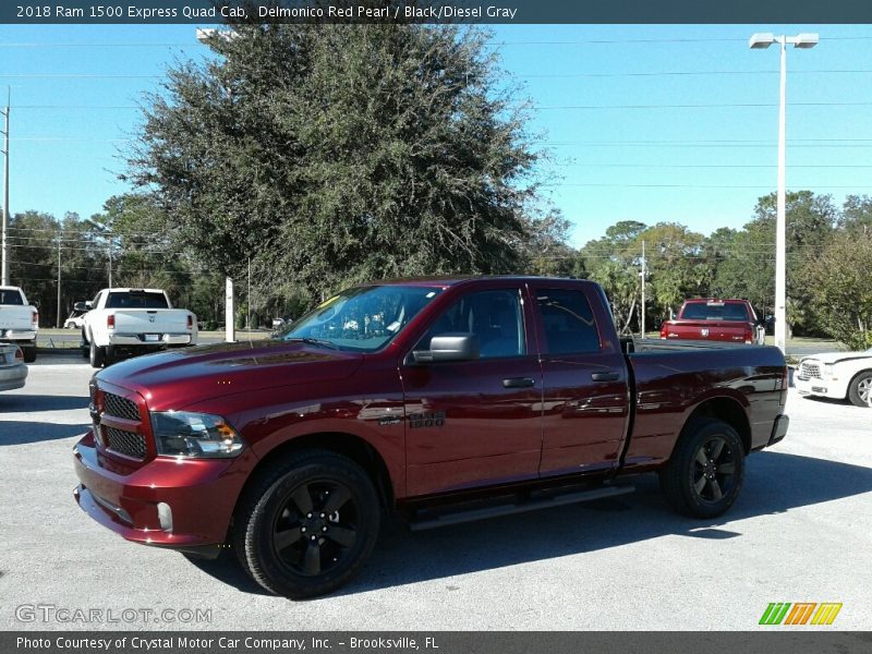 Delmonico Red Pearl / Black/Diesel Gray 2018 Ram 1500 Express Quad Cab