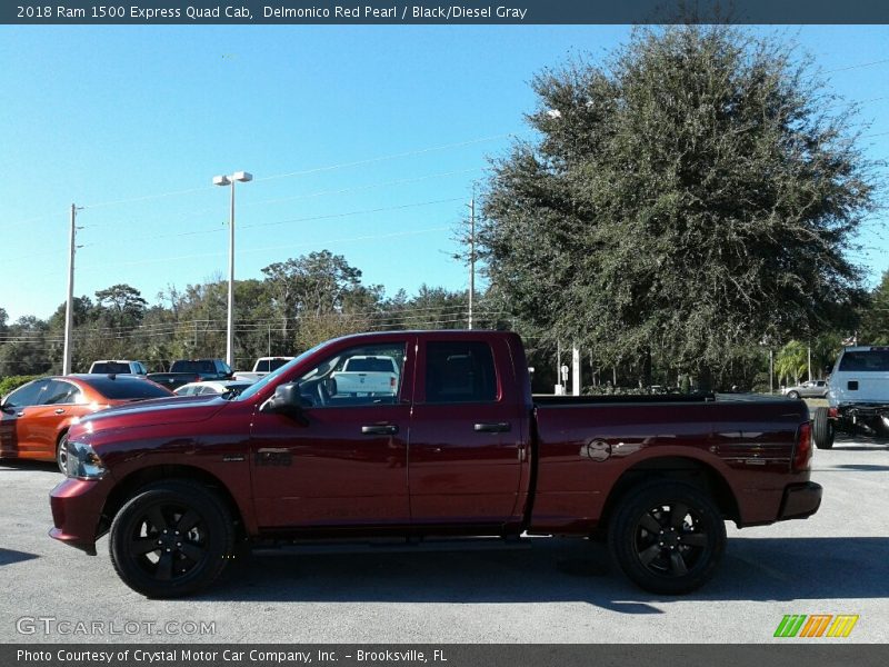 Delmonico Red Pearl / Black/Diesel Gray 2018 Ram 1500 Express Quad Cab