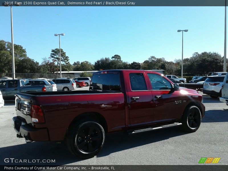 Delmonico Red Pearl / Black/Diesel Gray 2018 Ram 1500 Express Quad Cab