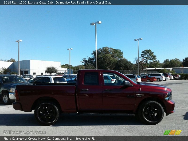 Delmonico Red Pearl / Black/Diesel Gray 2018 Ram 1500 Express Quad Cab