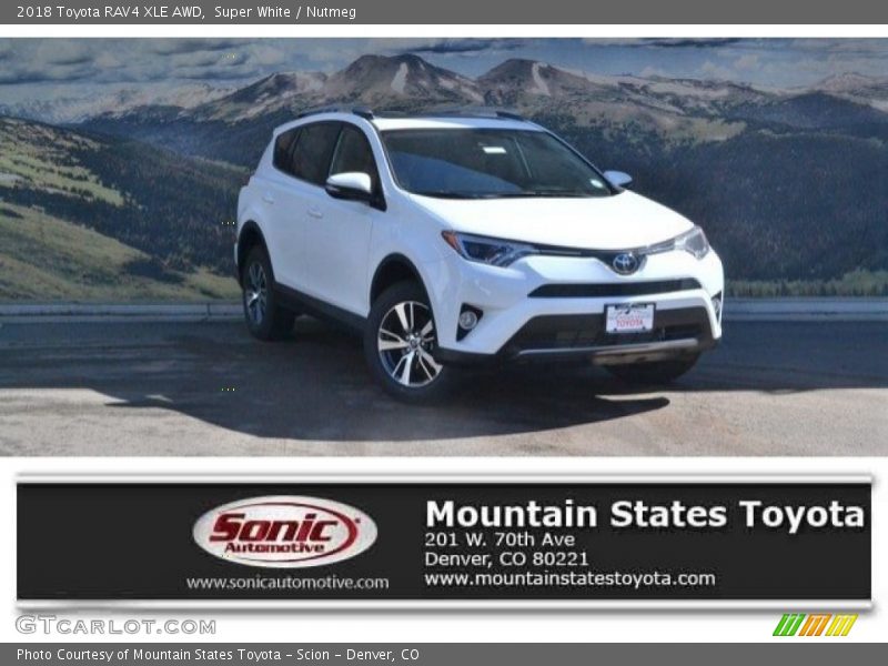 Super White / Nutmeg 2018 Toyota RAV4 XLE AWD