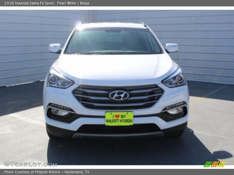 Pearl White / Beige 2018 Hyundai Santa Fe Sport