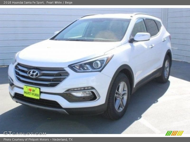 Pearl White / Beige 2018 Hyundai Santa Fe Sport
