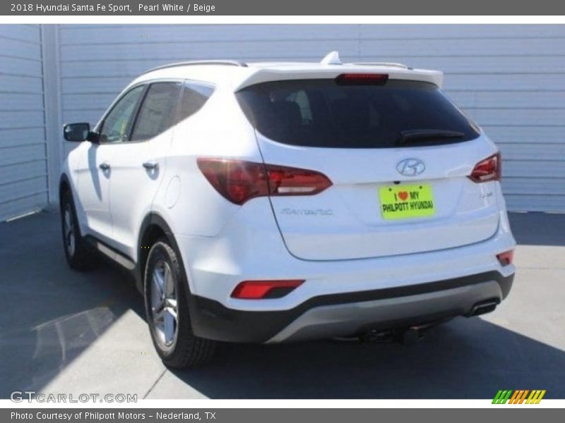 Pearl White / Beige 2018 Hyundai Santa Fe Sport