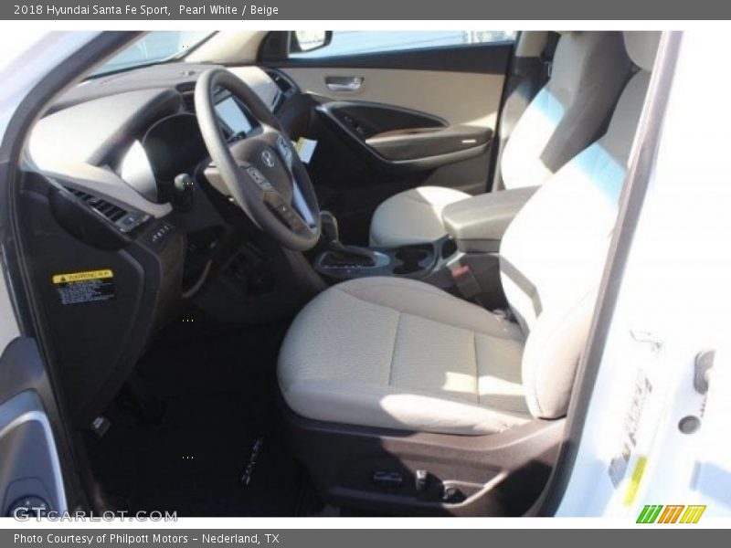 Pearl White / Beige 2018 Hyundai Santa Fe Sport