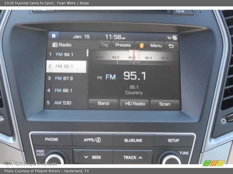 Pearl White / Beige 2018 Hyundai Santa Fe Sport