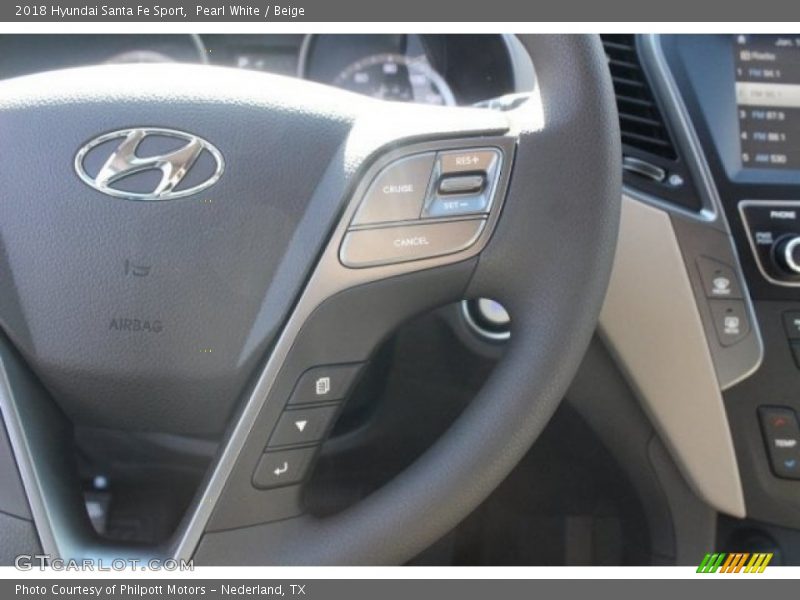 Pearl White / Beige 2018 Hyundai Santa Fe Sport