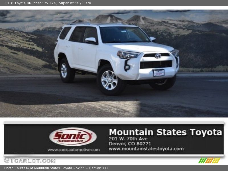 Super White / Black 2018 Toyota 4Runner SR5 4x4