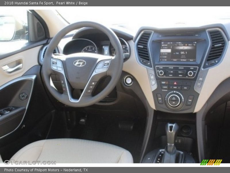 Pearl White / Beige 2018 Hyundai Santa Fe Sport