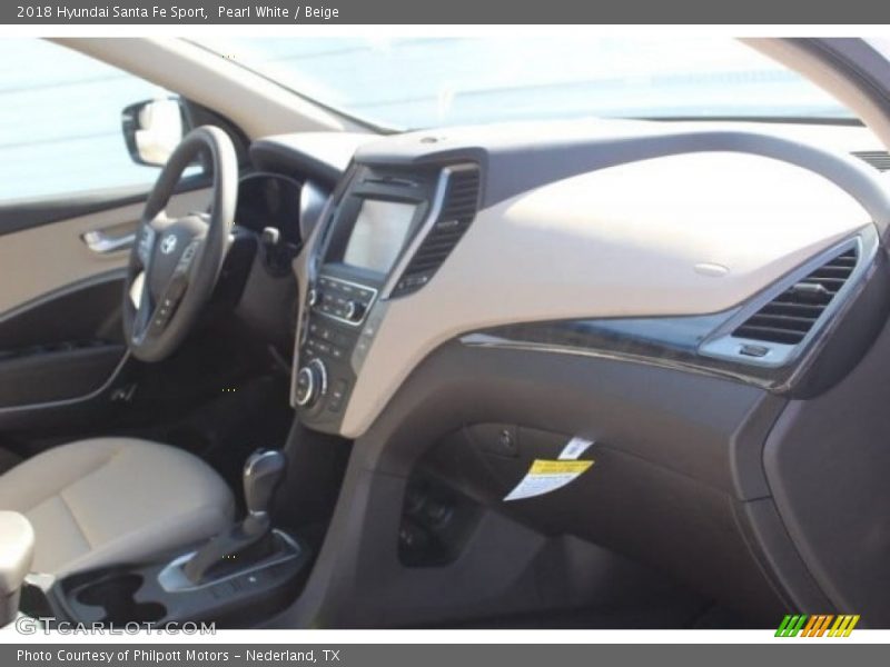 Pearl White / Beige 2018 Hyundai Santa Fe Sport