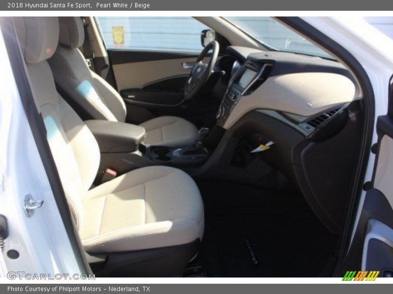 Pearl White / Beige 2018 Hyundai Santa Fe Sport