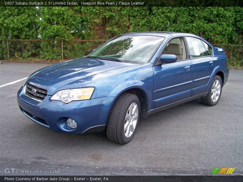 Newport Blue Pearl / Taupe Leather 2007 Subaru Outback 2.5i Limited Sedan
