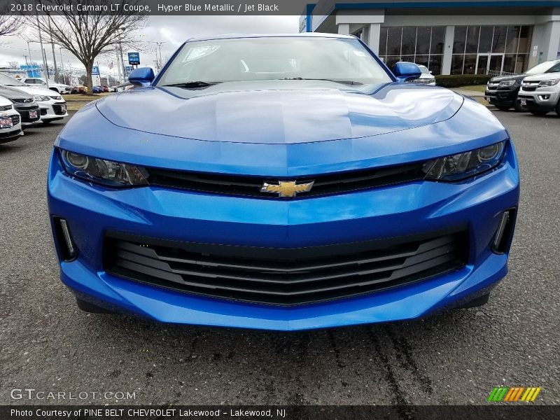 Hyper Blue Metallic / Jet Black 2018 Chevrolet Camaro LT Coupe