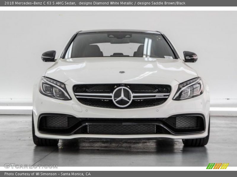 designo Diamond White Metallic / designo Saddle Brown/Black 2018 Mercedes-Benz C 63 S AMG Sedan