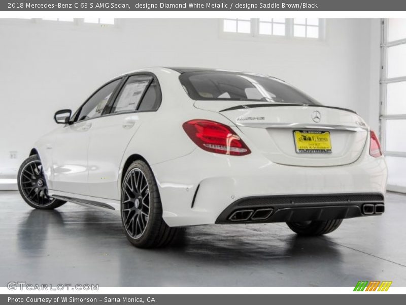 designo Diamond White Metallic / designo Saddle Brown/Black 2018 Mercedes-Benz C 63 S AMG Sedan