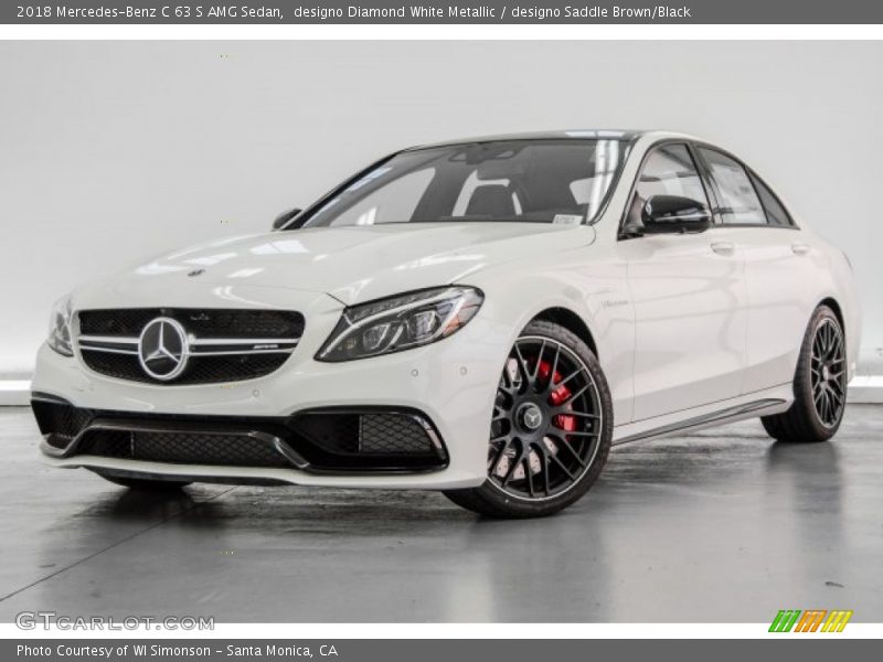 designo Diamond White Metallic / designo Saddle Brown/Black 2018 Mercedes-Benz C 63 S AMG Sedan