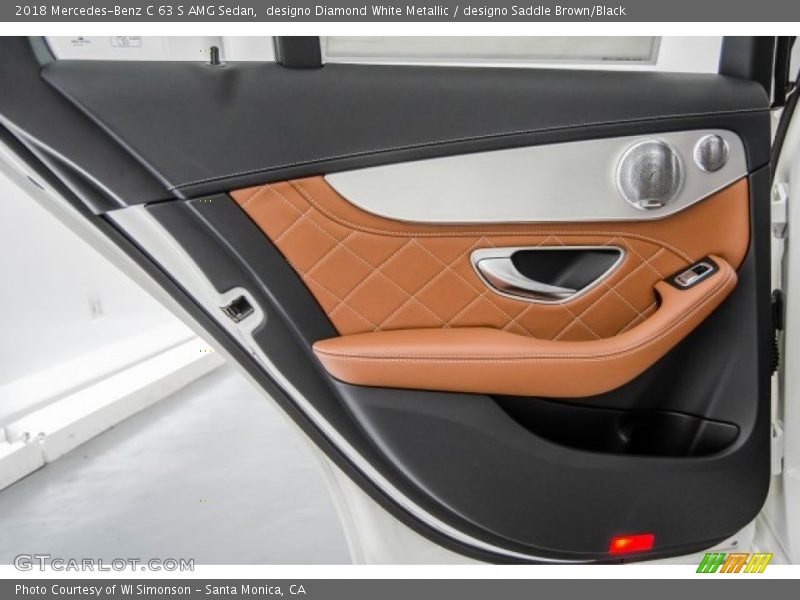 designo Diamond White Metallic / designo Saddle Brown/Black 2018 Mercedes-Benz C 63 S AMG Sedan