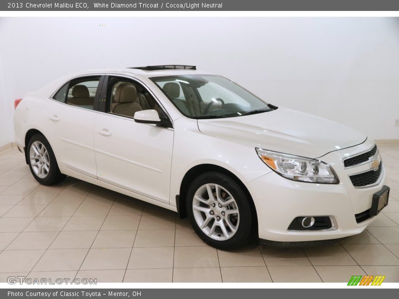 White Diamond Tricoat / Cocoa/Light Neutral 2013 Chevrolet Malibu ECO