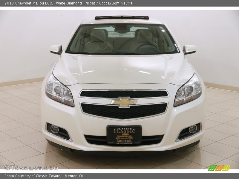 White Diamond Tricoat / Cocoa/Light Neutral 2013 Chevrolet Malibu ECO
