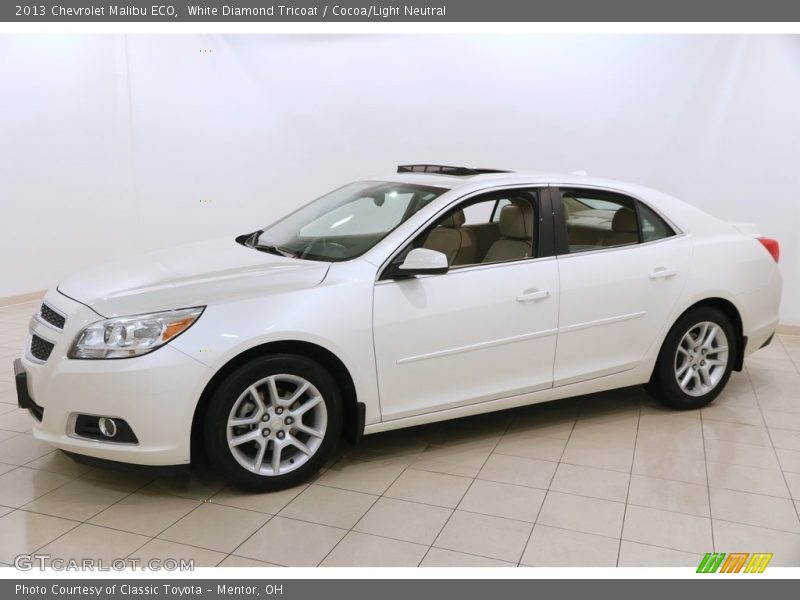 White Diamond Tricoat / Cocoa/Light Neutral 2013 Chevrolet Malibu ECO