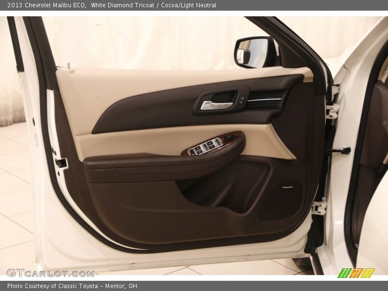 White Diamond Tricoat / Cocoa/Light Neutral 2013 Chevrolet Malibu ECO