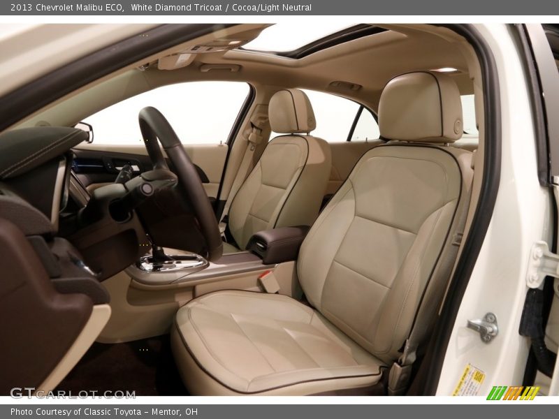 White Diamond Tricoat / Cocoa/Light Neutral 2013 Chevrolet Malibu ECO