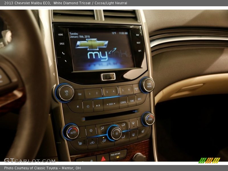 White Diamond Tricoat / Cocoa/Light Neutral 2013 Chevrolet Malibu ECO