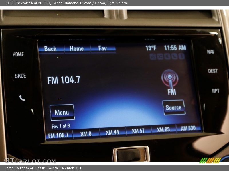 White Diamond Tricoat / Cocoa/Light Neutral 2013 Chevrolet Malibu ECO