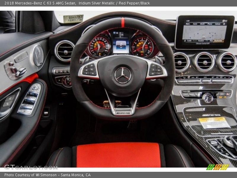 Iridium Silver Metallic / Red Pepper/Black 2018 Mercedes-Benz C 63 S AMG Sedan