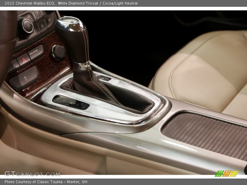 White Diamond Tricoat / Cocoa/Light Neutral 2013 Chevrolet Malibu ECO