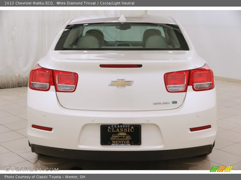 White Diamond Tricoat / Cocoa/Light Neutral 2013 Chevrolet Malibu ECO