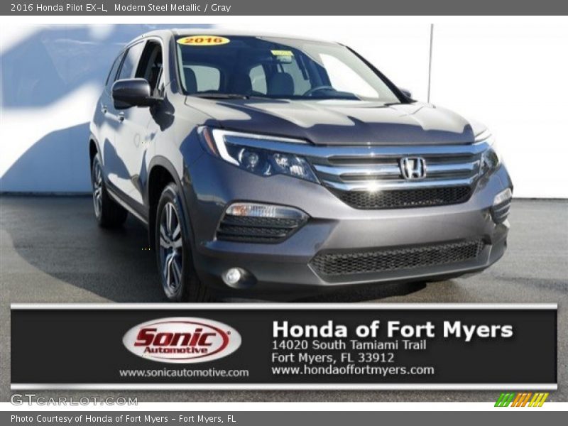 Modern Steel Metallic / Gray 2016 Honda Pilot EX-L