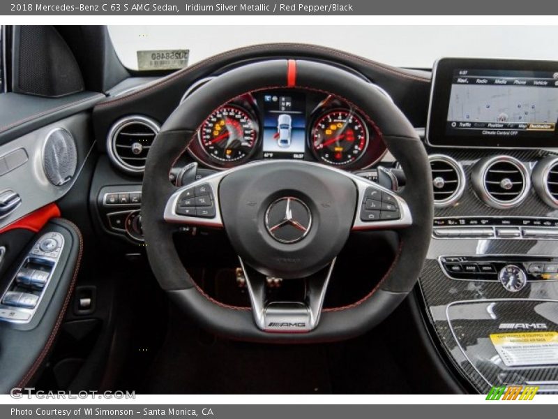 Iridium Silver Metallic / Red Pepper/Black 2018 Mercedes-Benz C 63 S AMG Sedan