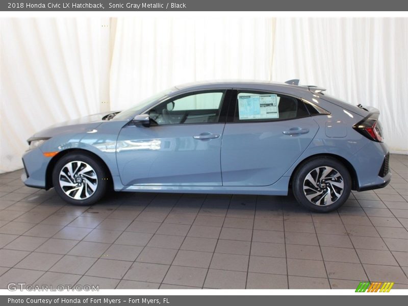 Sonic Gray Metallic / Black 2018 Honda Civic LX Hatchback