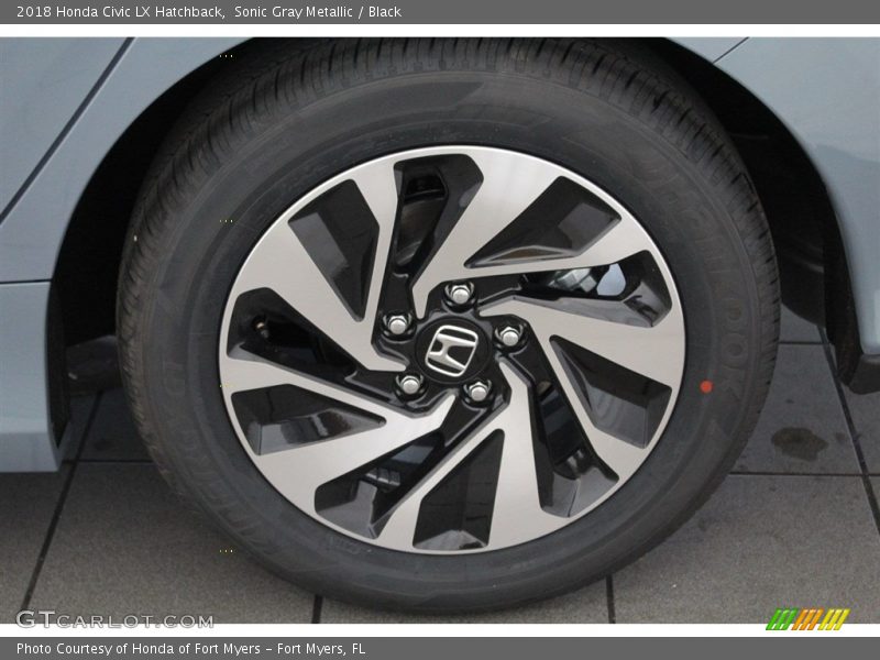 Sonic Gray Metallic / Black 2018 Honda Civic LX Hatchback