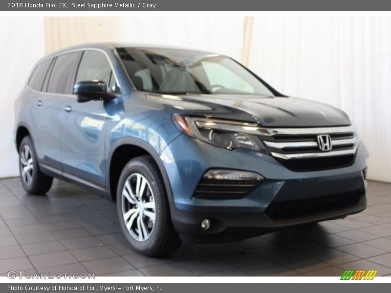 Steel Sapphire Metallic / Gray 2018 Honda Pilot EX