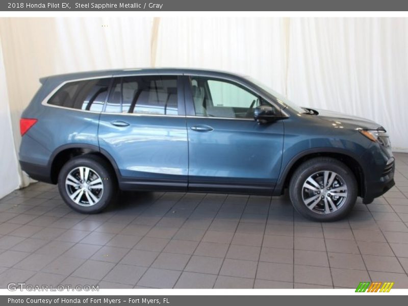 Steel Sapphire Metallic / Gray 2018 Honda Pilot EX