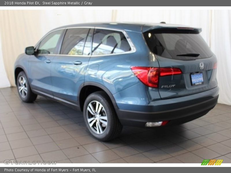 Steel Sapphire Metallic / Gray 2018 Honda Pilot EX
