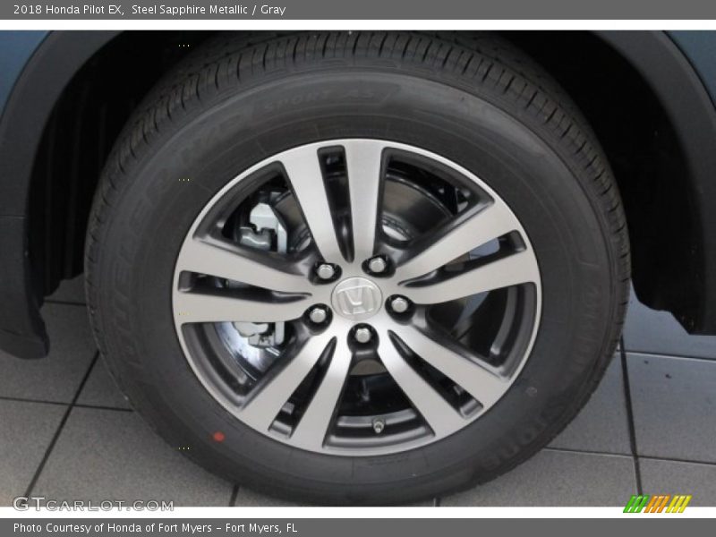 Steel Sapphire Metallic / Gray 2018 Honda Pilot EX