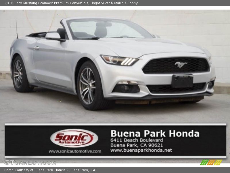 Ingot Silver Metallic / Ebony 2016 Ford Mustang EcoBoost Premium Convertible