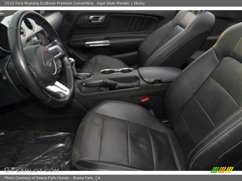 Ingot Silver Metallic / Ebony 2016 Ford Mustang EcoBoost Premium Convertible